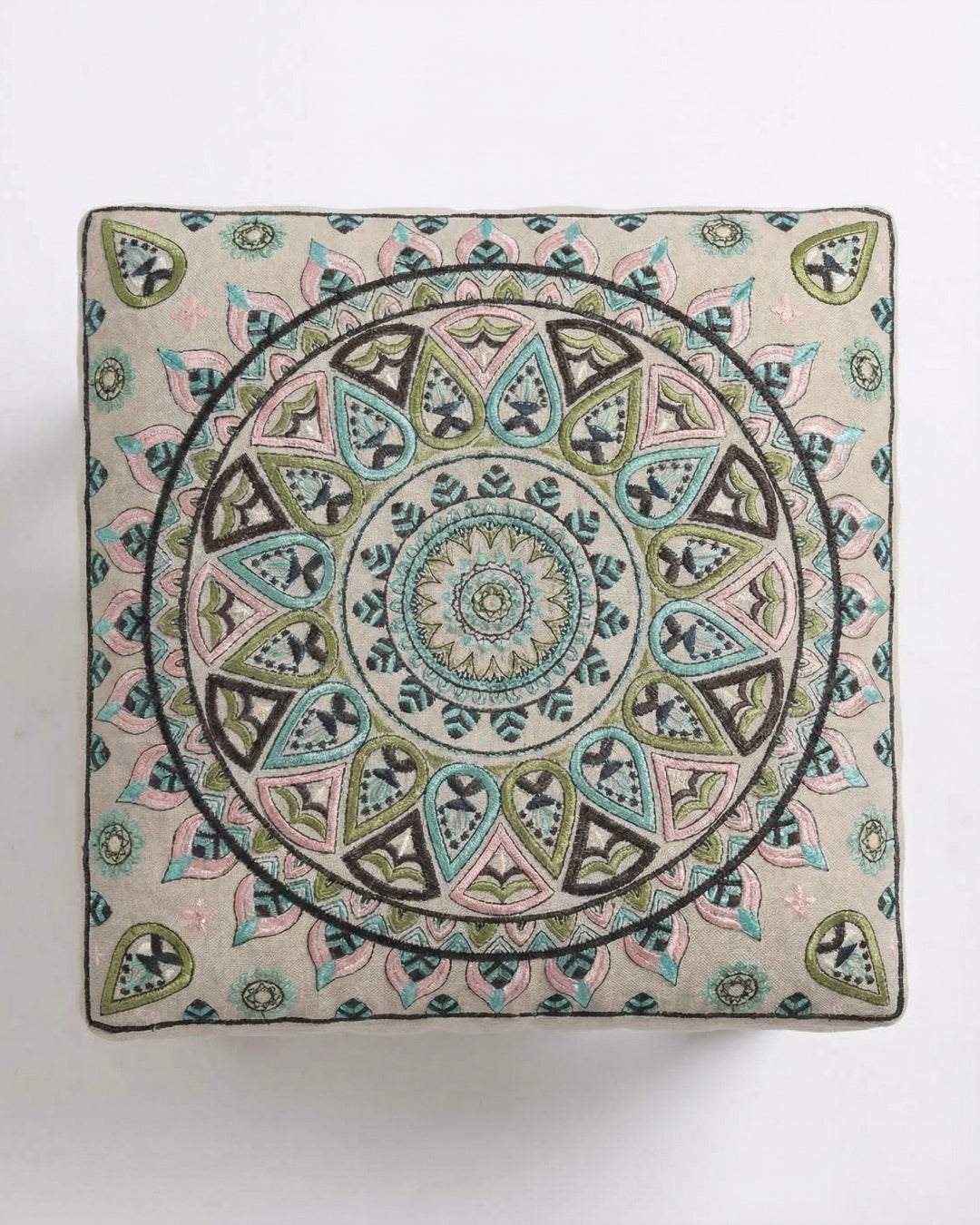 Green Petal Footstool