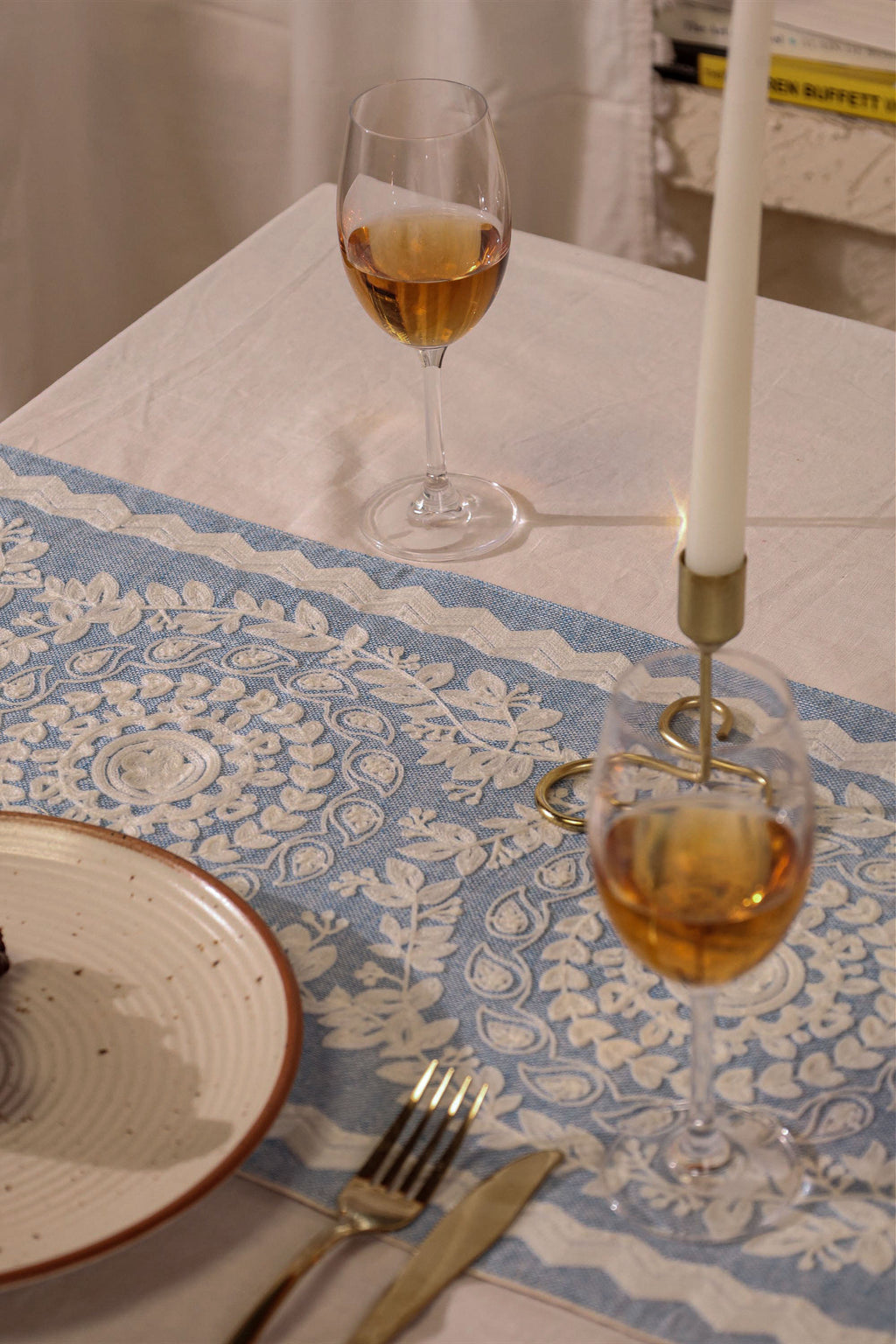 Blue Blossom Table Runner