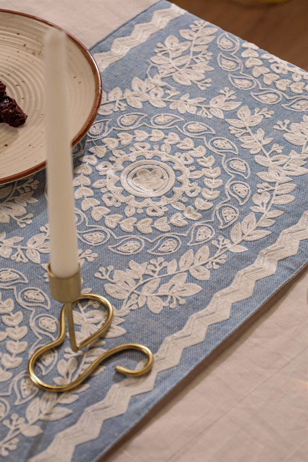 Blue Blossom Table Runner