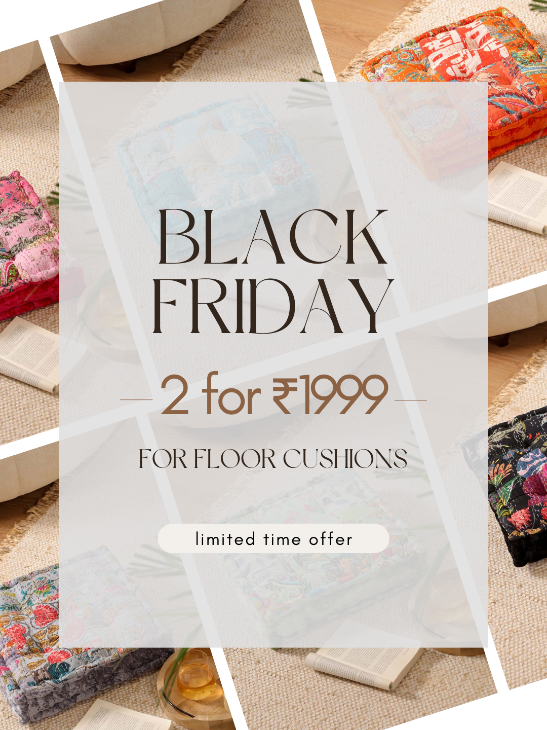 2 Kantha floor cushions @ 1999