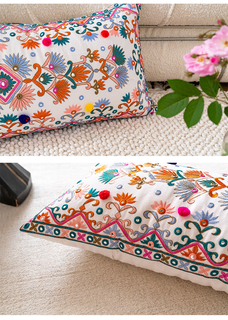 Green Gypsy Dream Long Pillow Canvas Cover - I