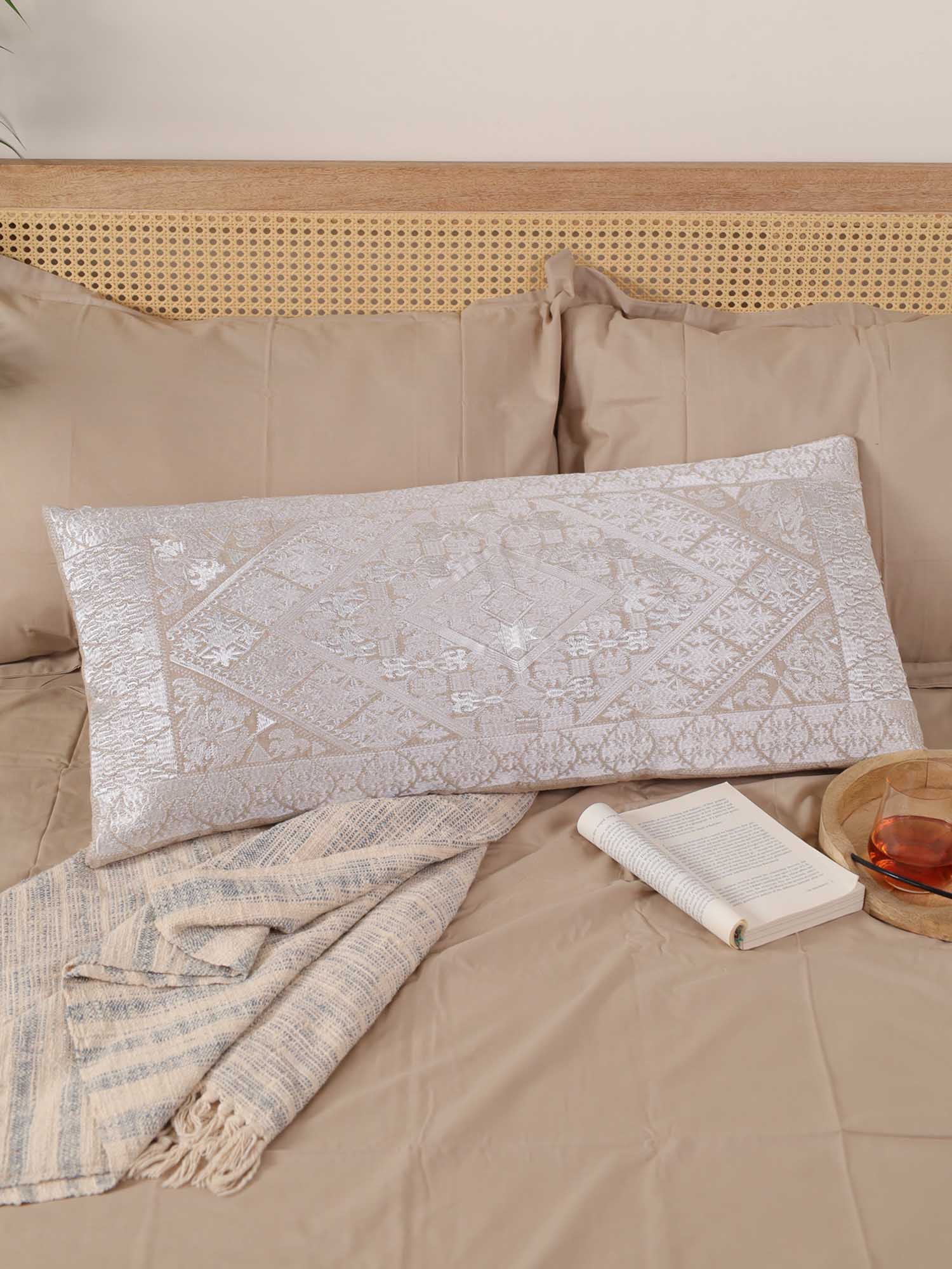 White Whimsical Long Pillow