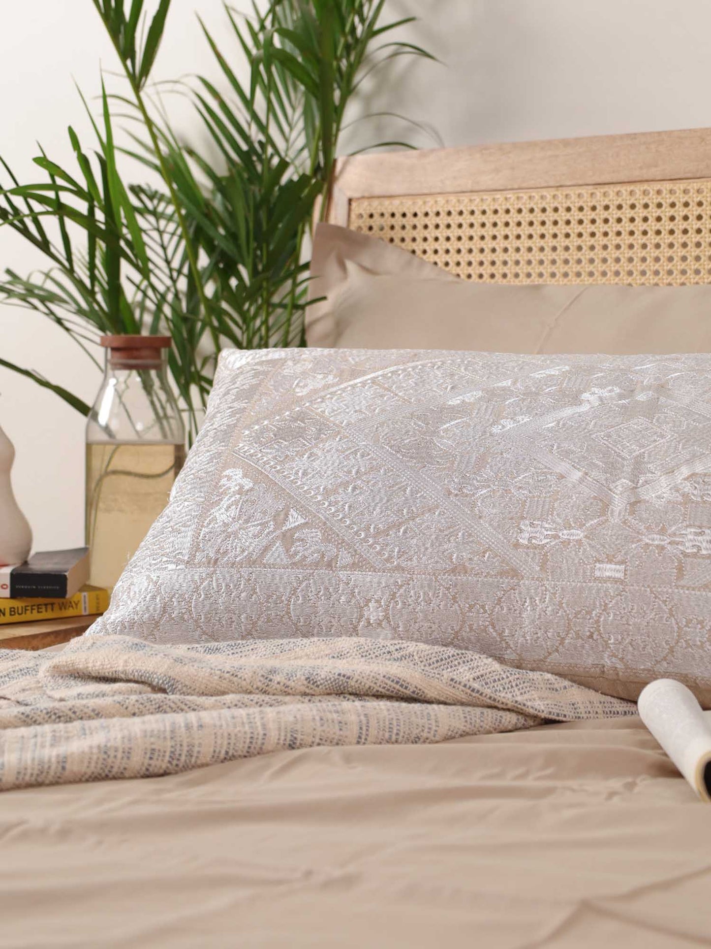 White Whimsical Long Pillow