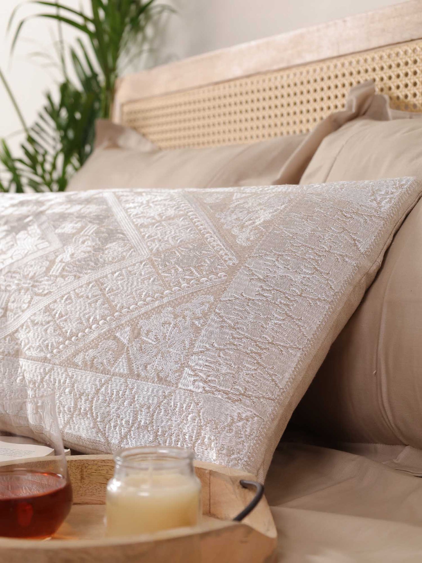 White Whimsical Long Pillow