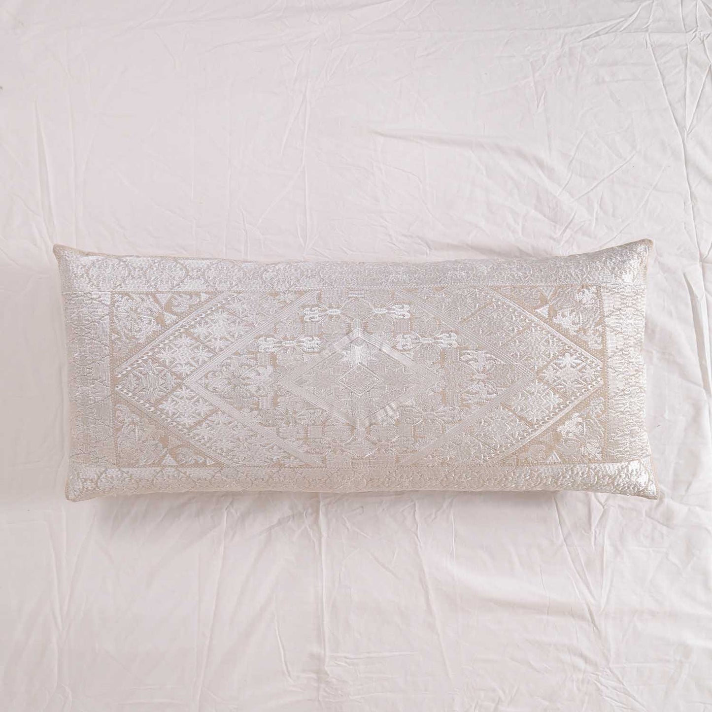 White Whimsical Long Pillow