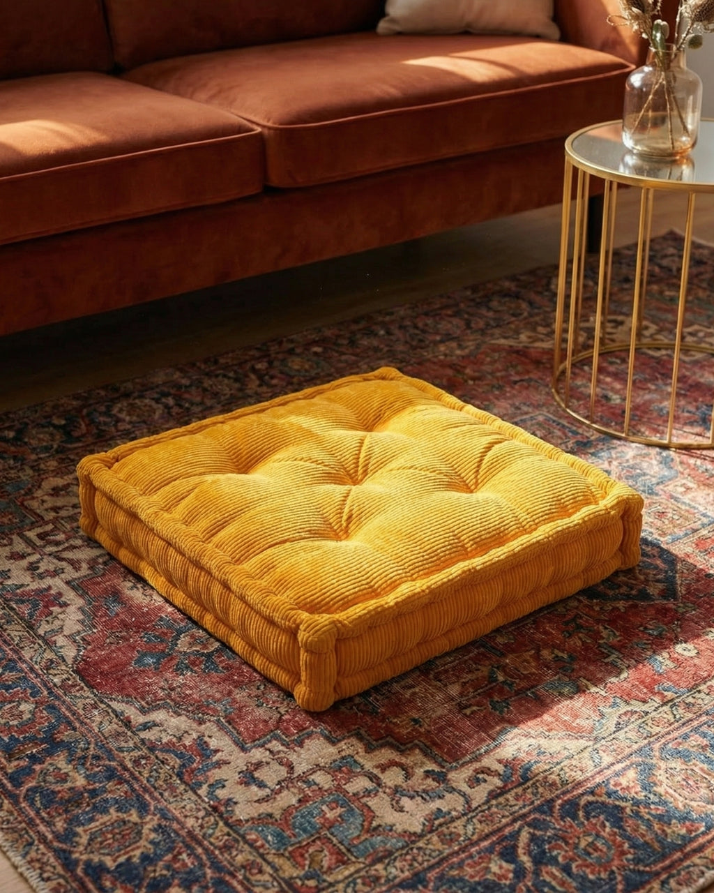 Gold Dreamy Corduroy Floor cushion