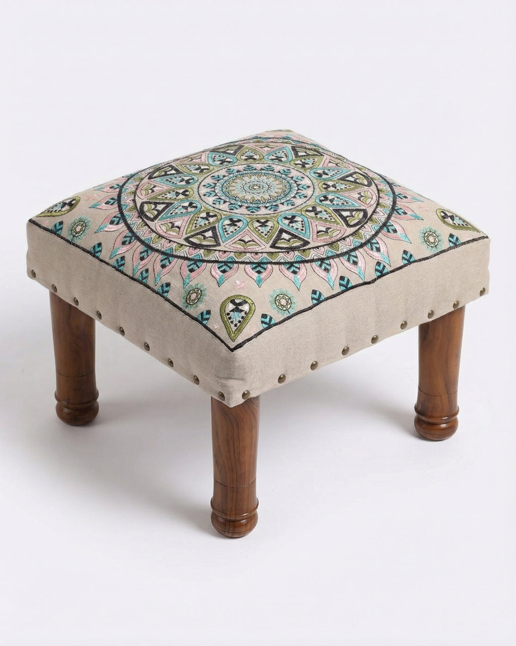 Green Petal Footstool