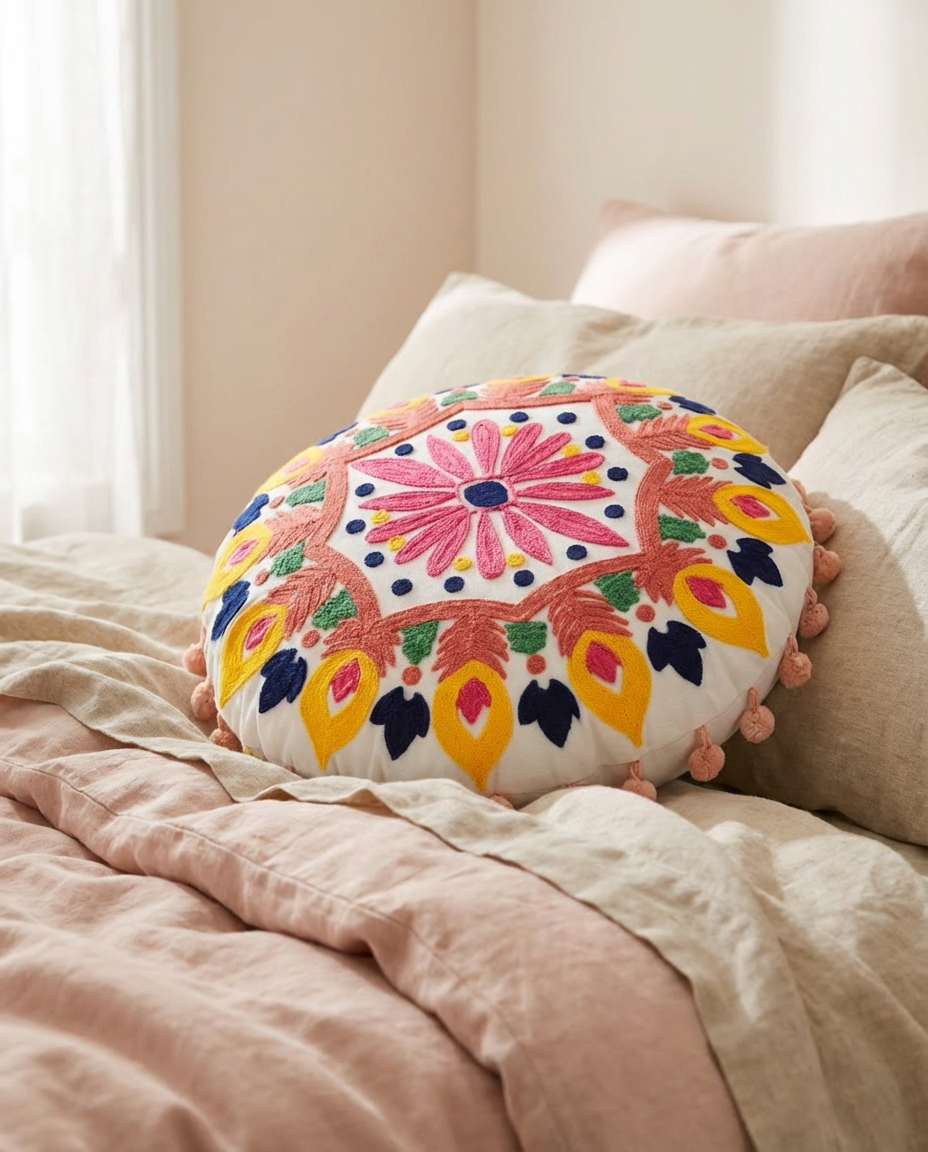 Pink Peony Floral Pillow Cover