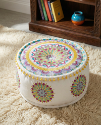 Geometric Delight Ottoman Pouf