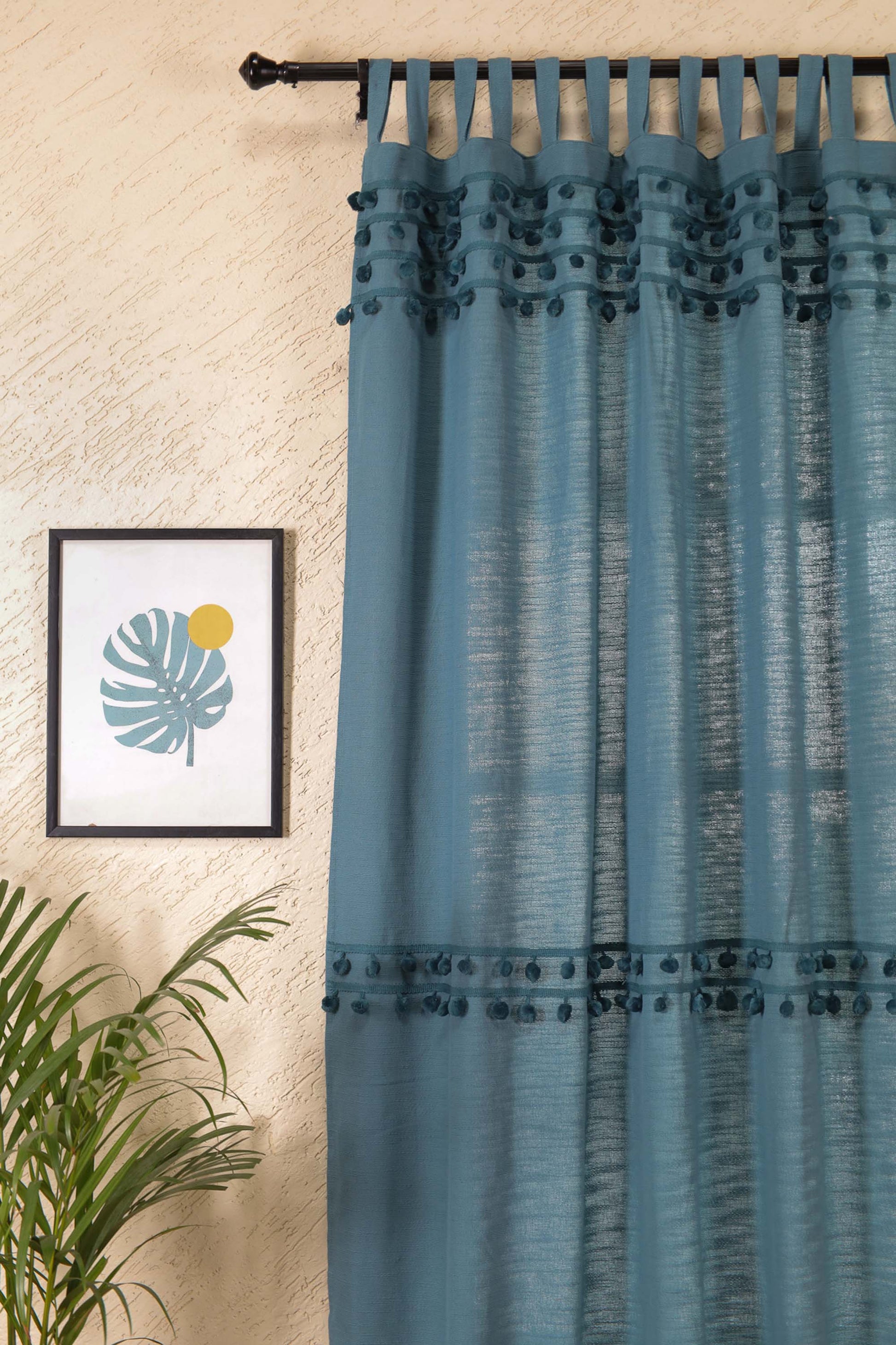 Fiesta Pom Poms Curtain - Set of 2