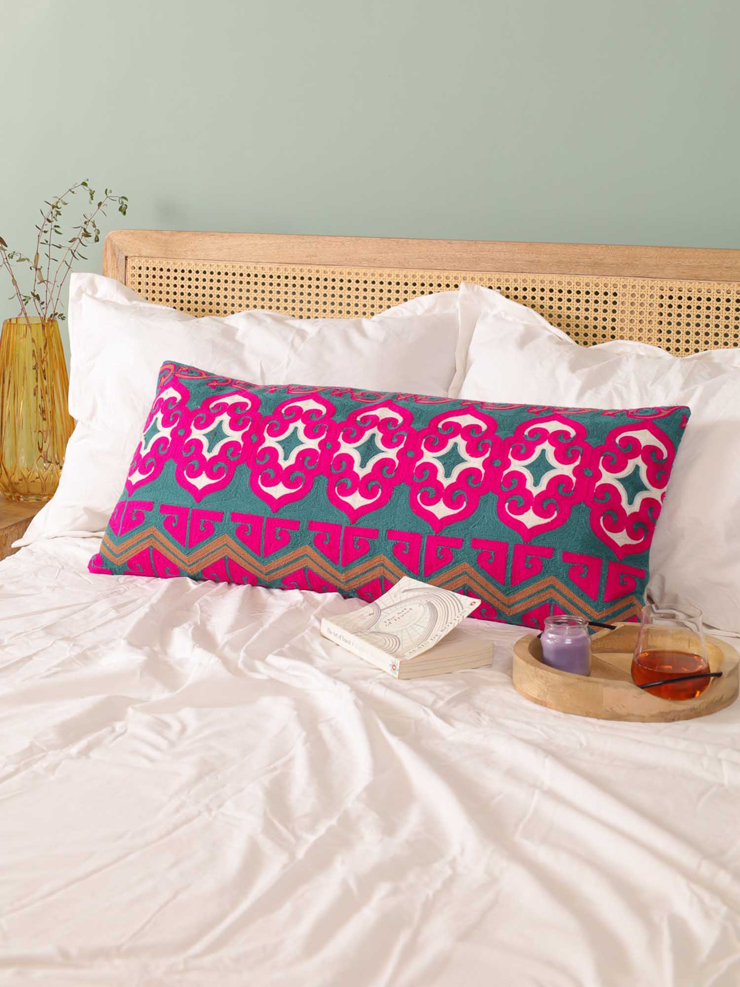 Purple Boho Bliss Long Pillow Cover