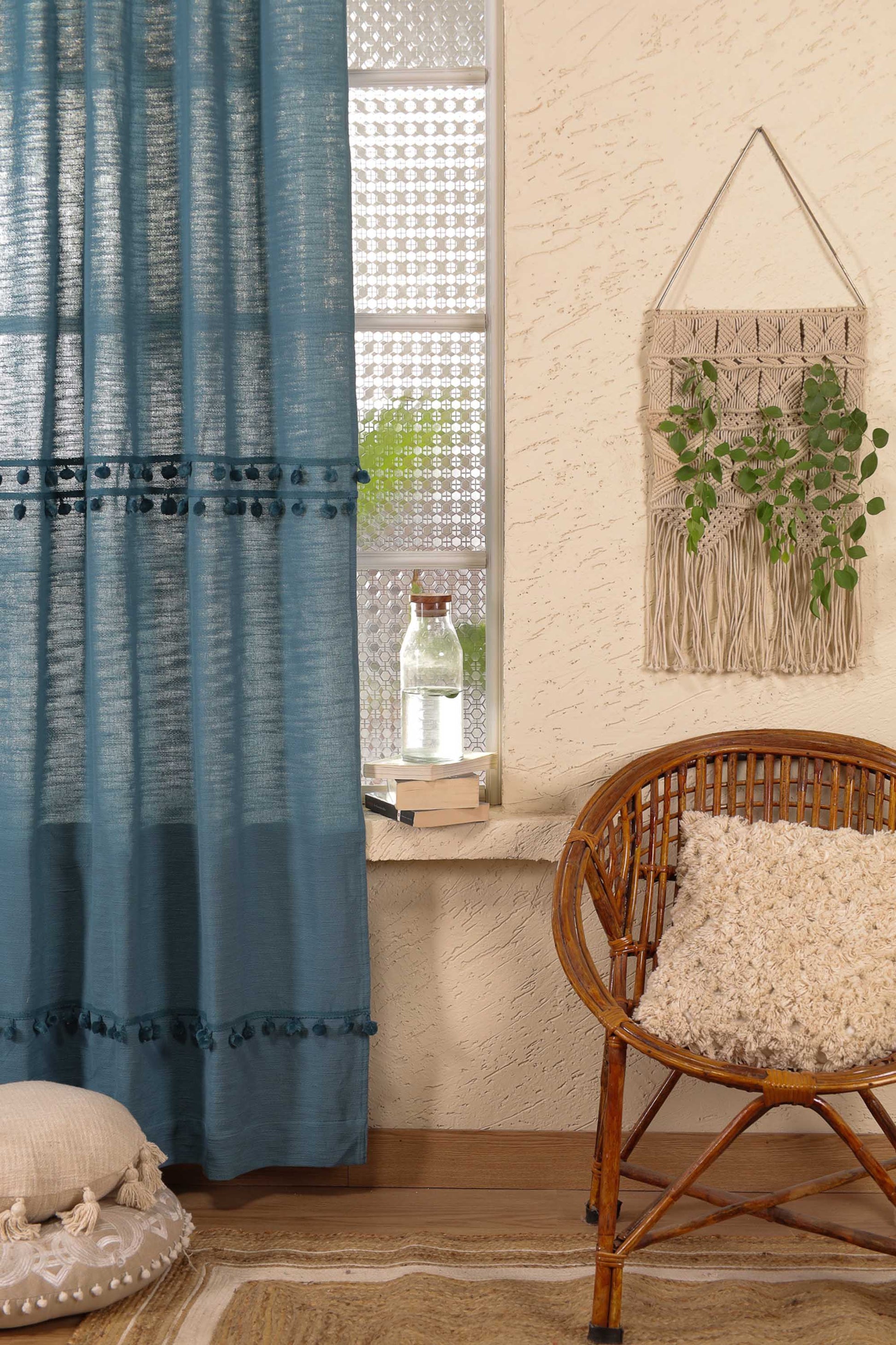 Fiesta Pom Poms Curtain - Set of 2