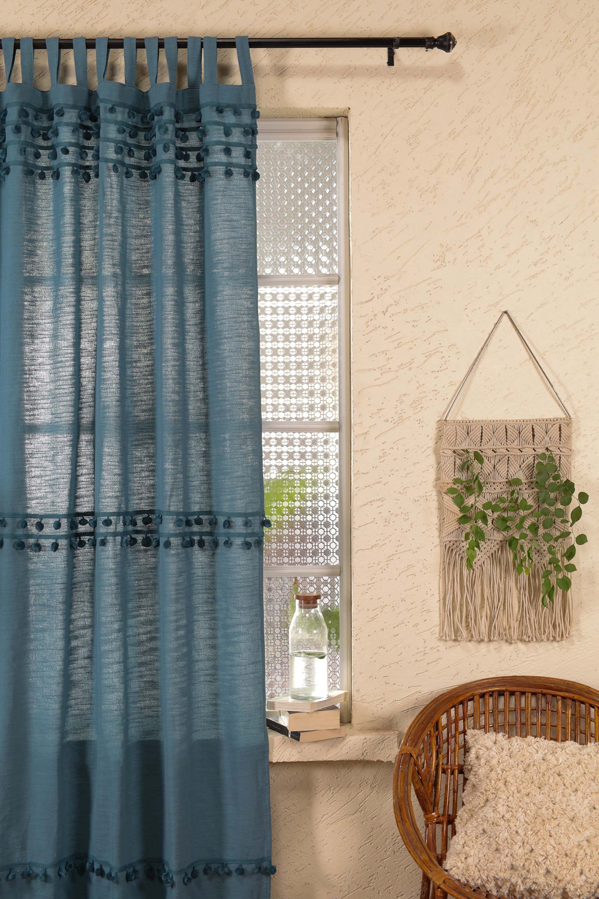 Fiesta Pom Poms Curtain - Set of 2