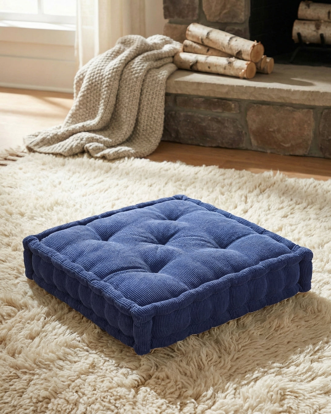 Blue Dreamy Corduroy Floor cushion