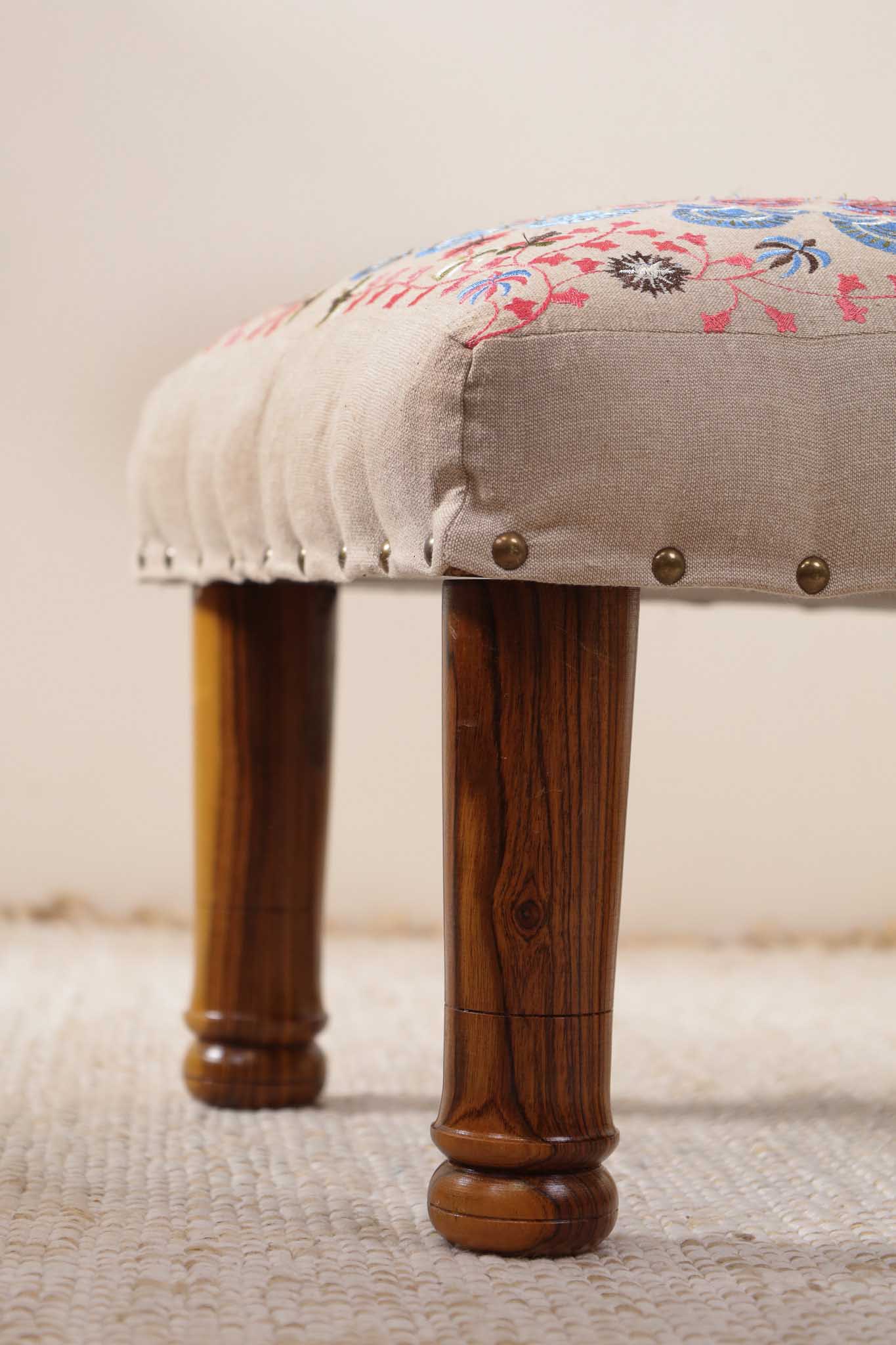 Mandala Embroidered Footstool