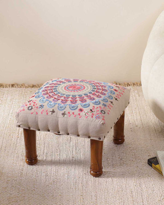 Mandala Embroidered Footstool