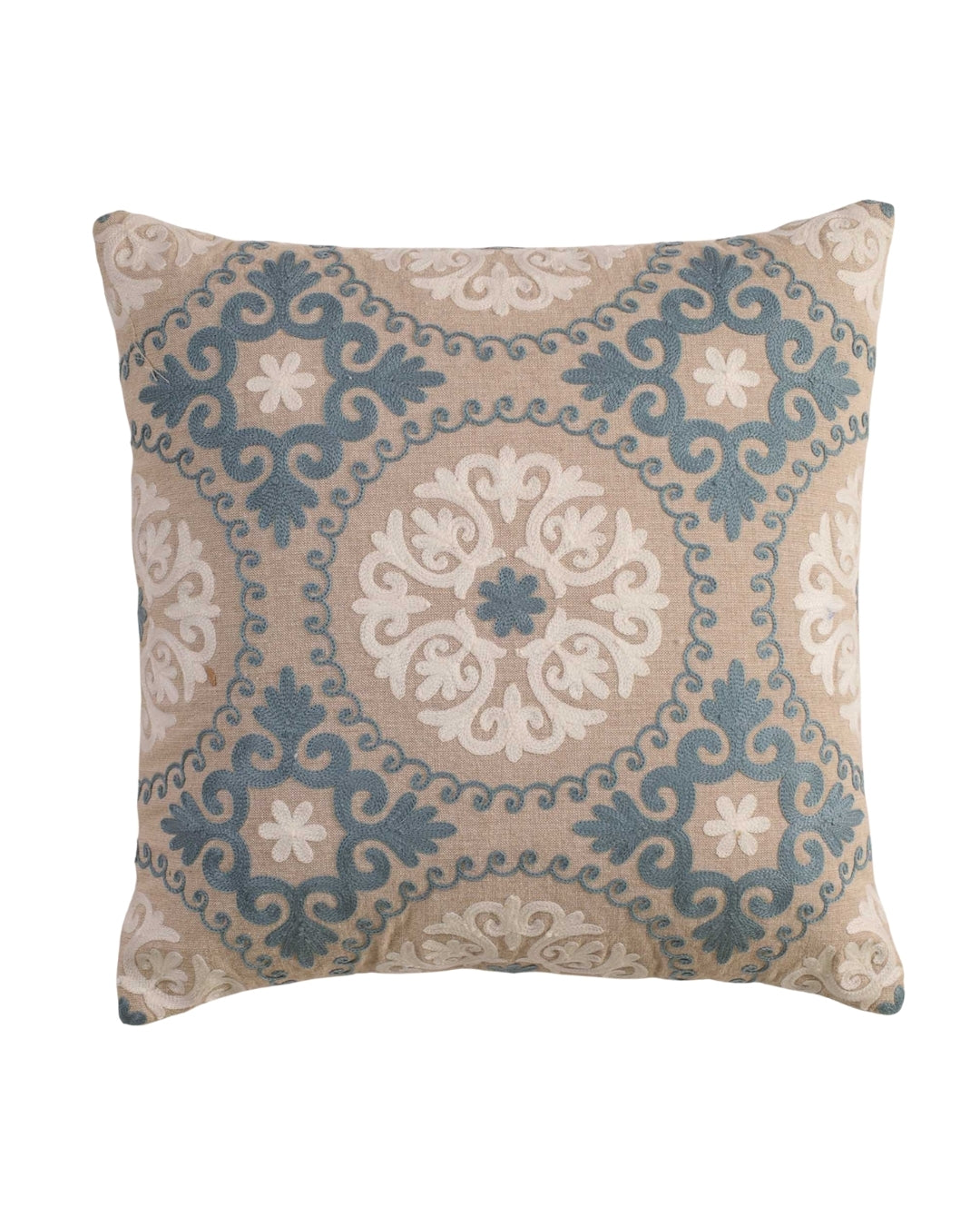 Grey Suzani Throw Pillow