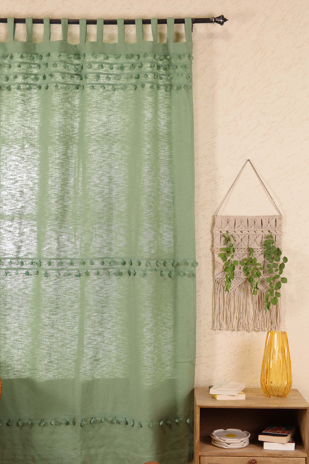 Fiesta Pom Poms Curtain - Set of 2