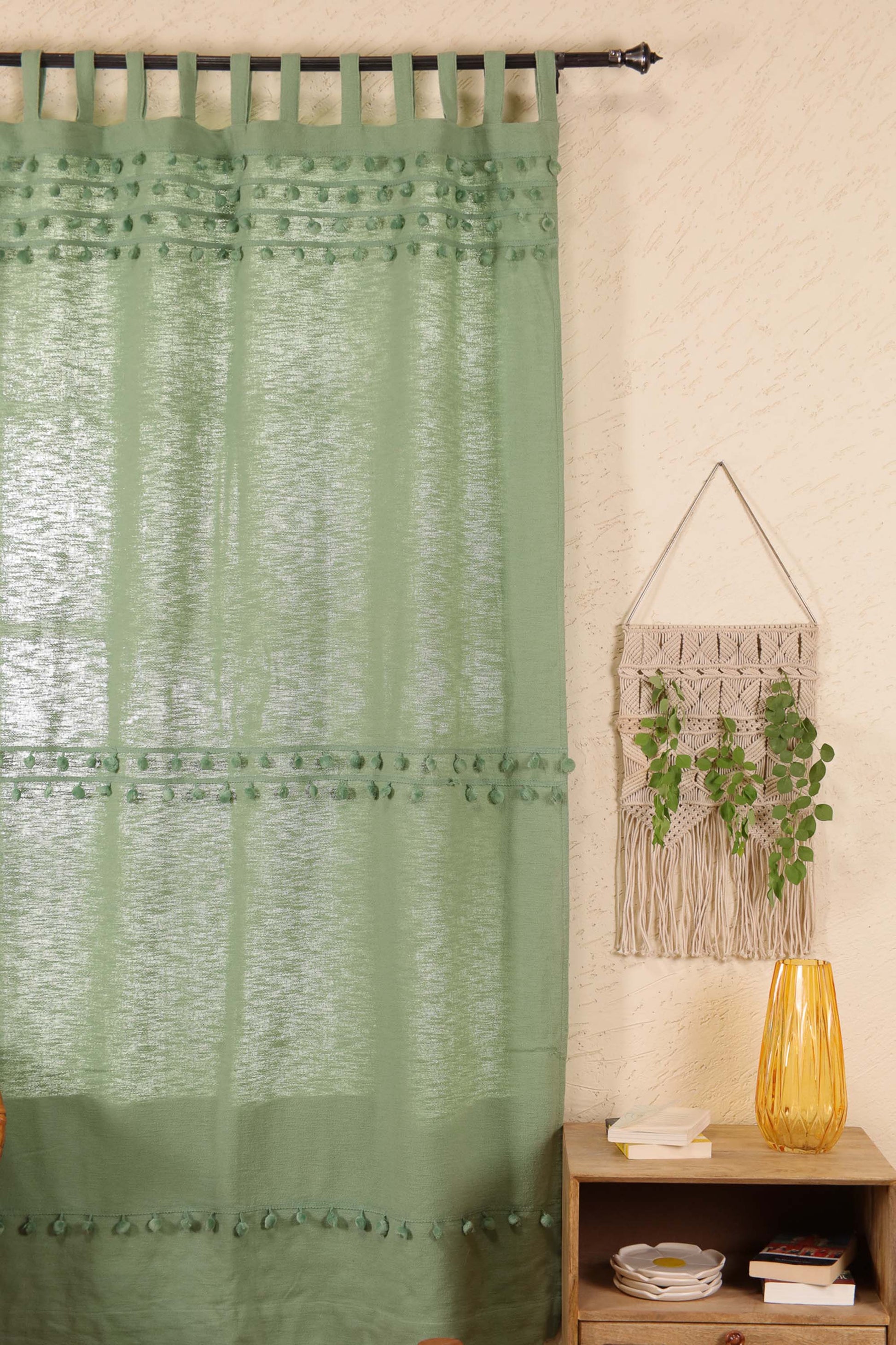Fiesta Pom Poms Curtain - Set of 2