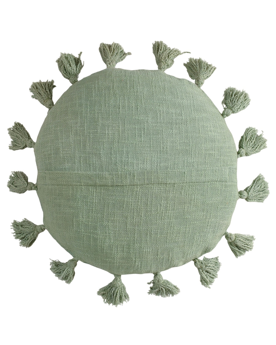 Sage Green Talking Tassels Cushion