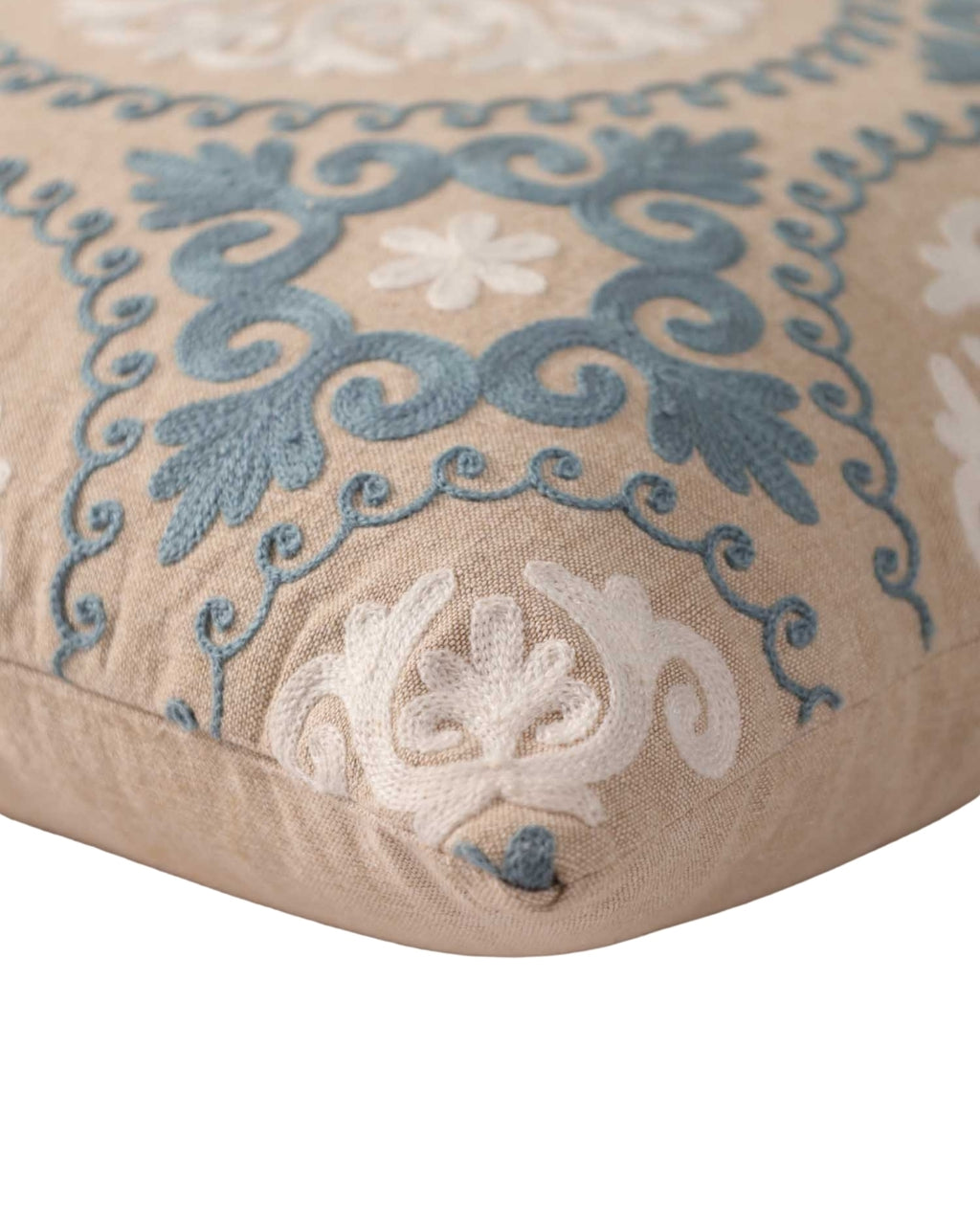 Grey Suzani Throw Pillow