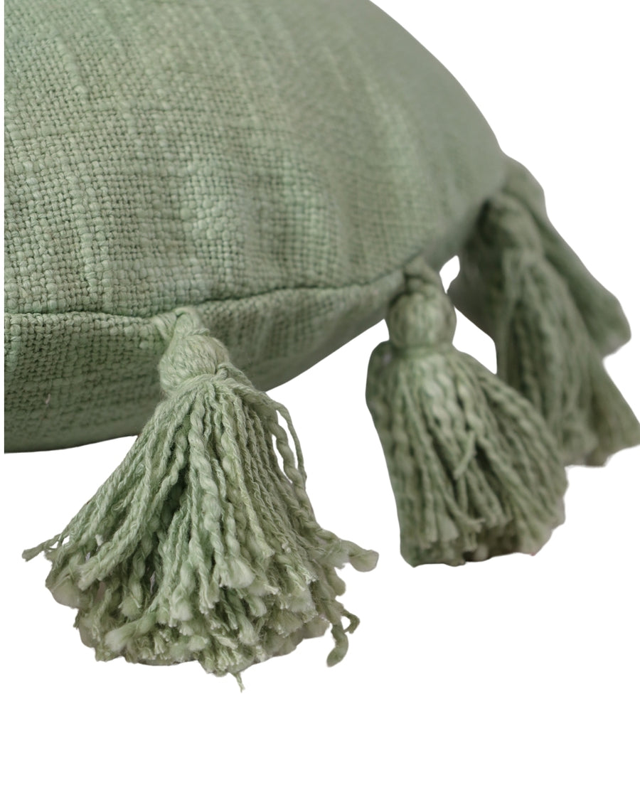 Sage Green Talking Tassels Cushion