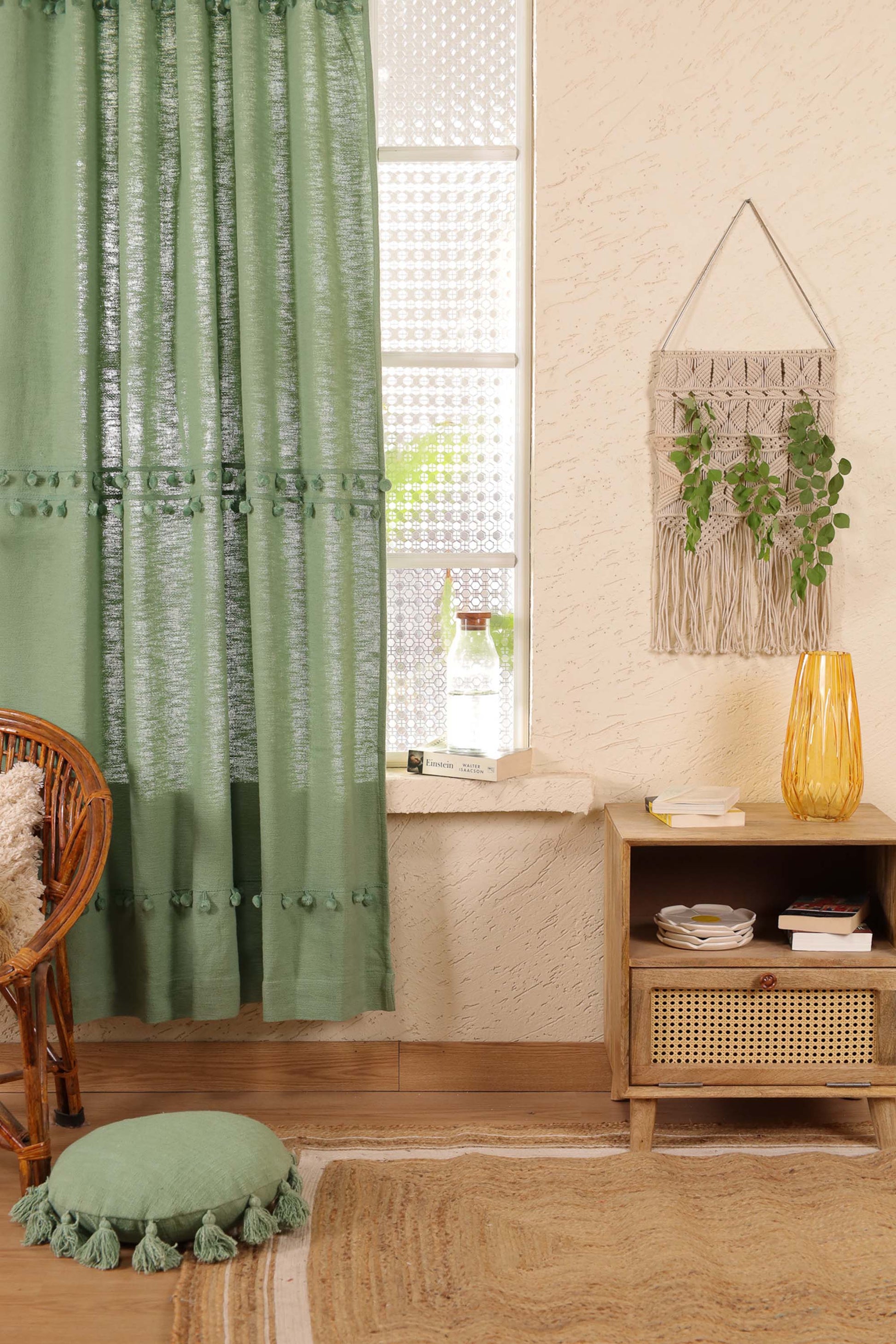 Fiesta Pom Poms Curtain - Set of 2