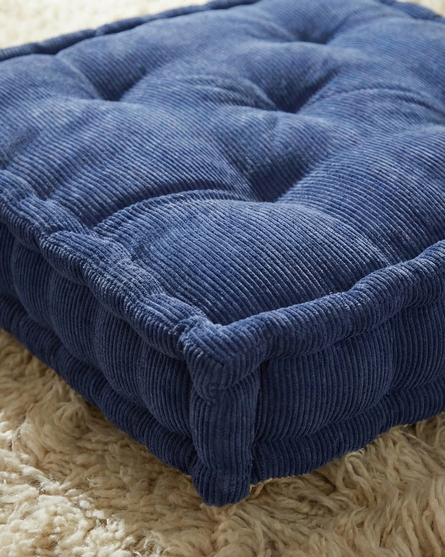 Blue Dreamy Corduroy Floor Cushion