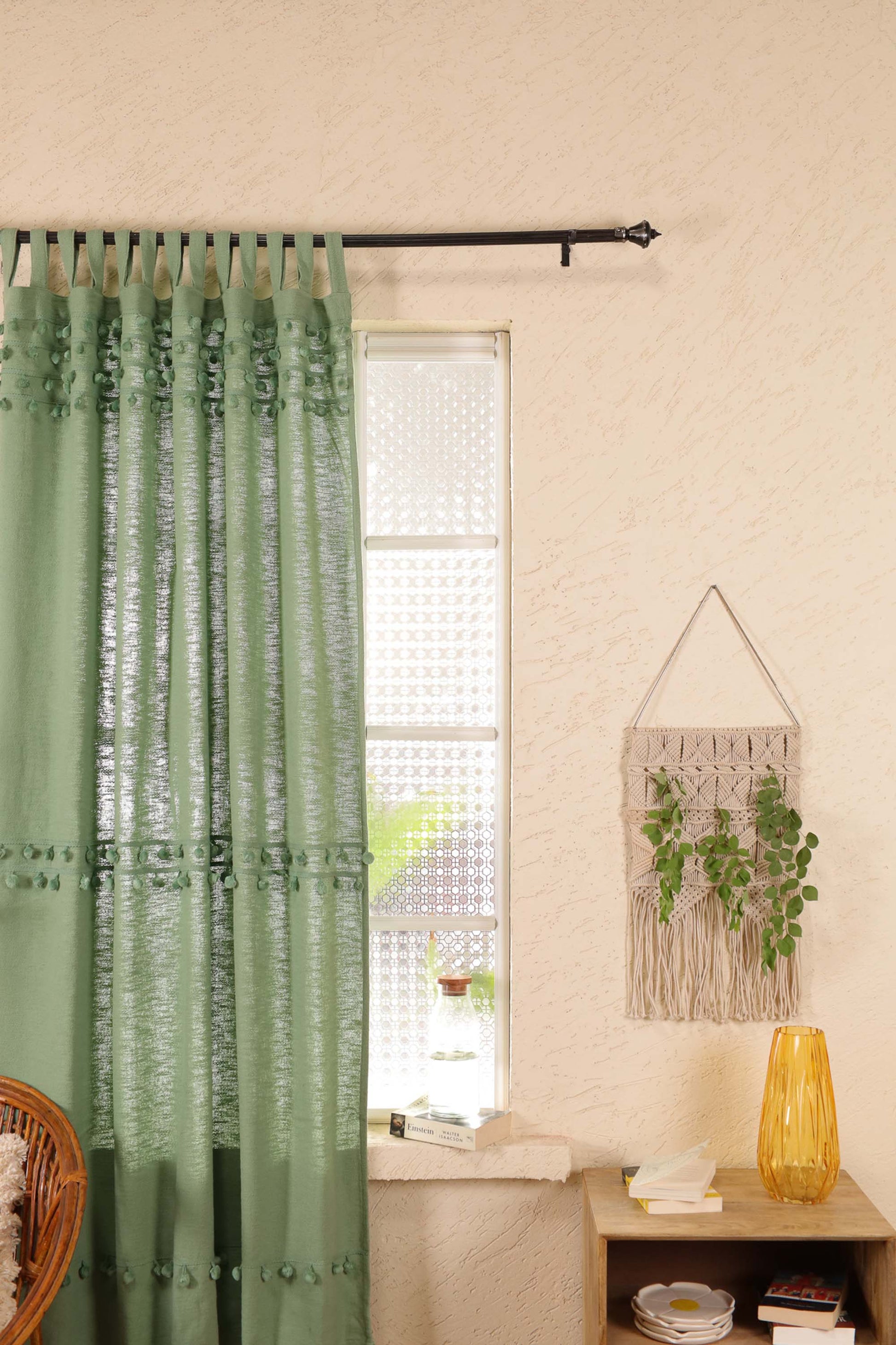 Fiesta Pom Poms Curtain - Set of 2
