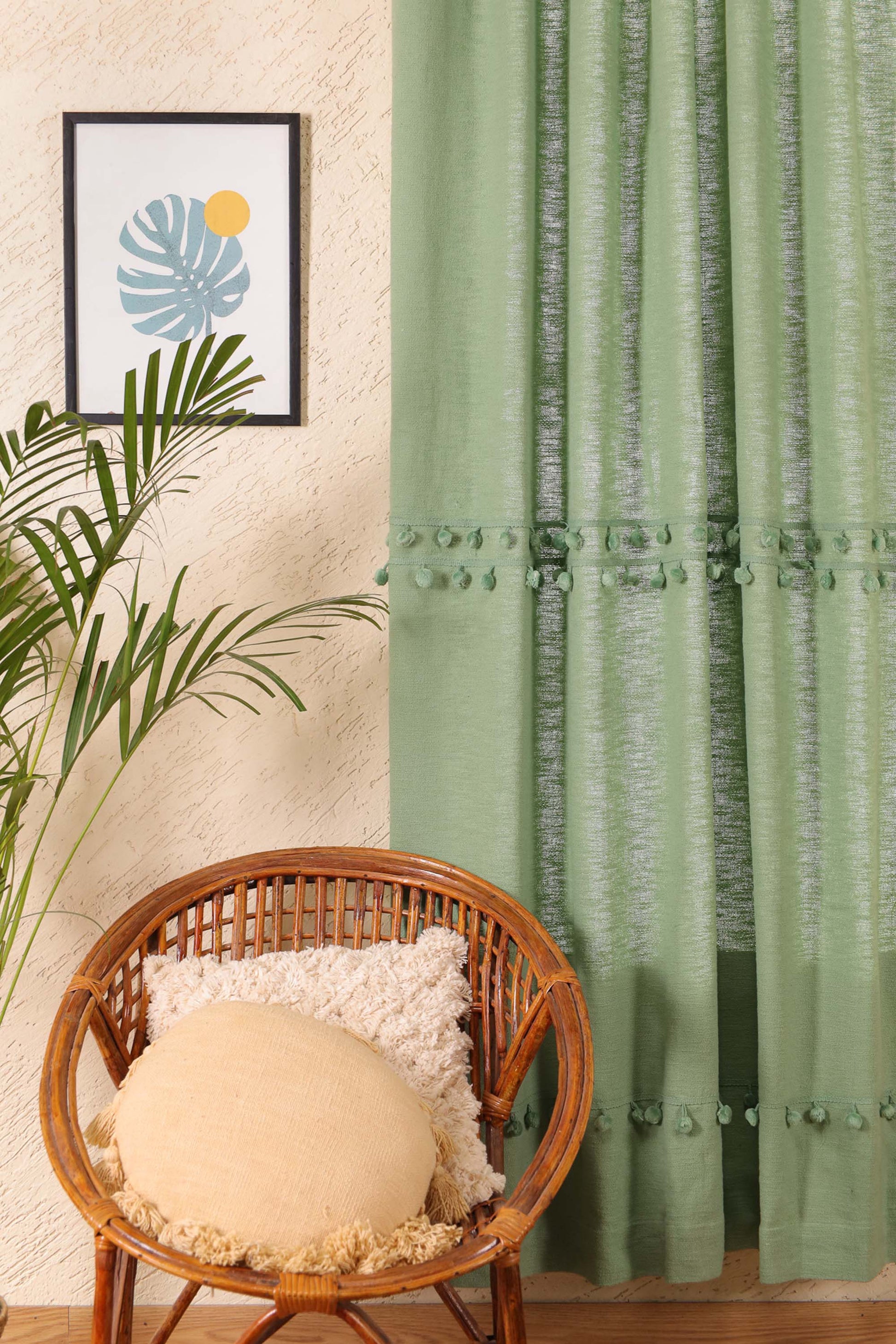 Fiesta Pom Poms Curtain - Set of 2