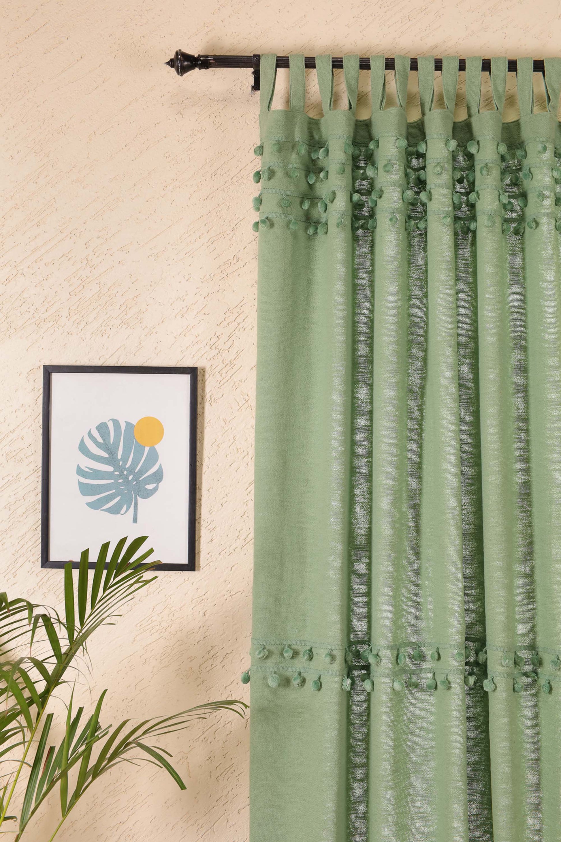 Fiesta Pom Poms Curtain - Set of 2