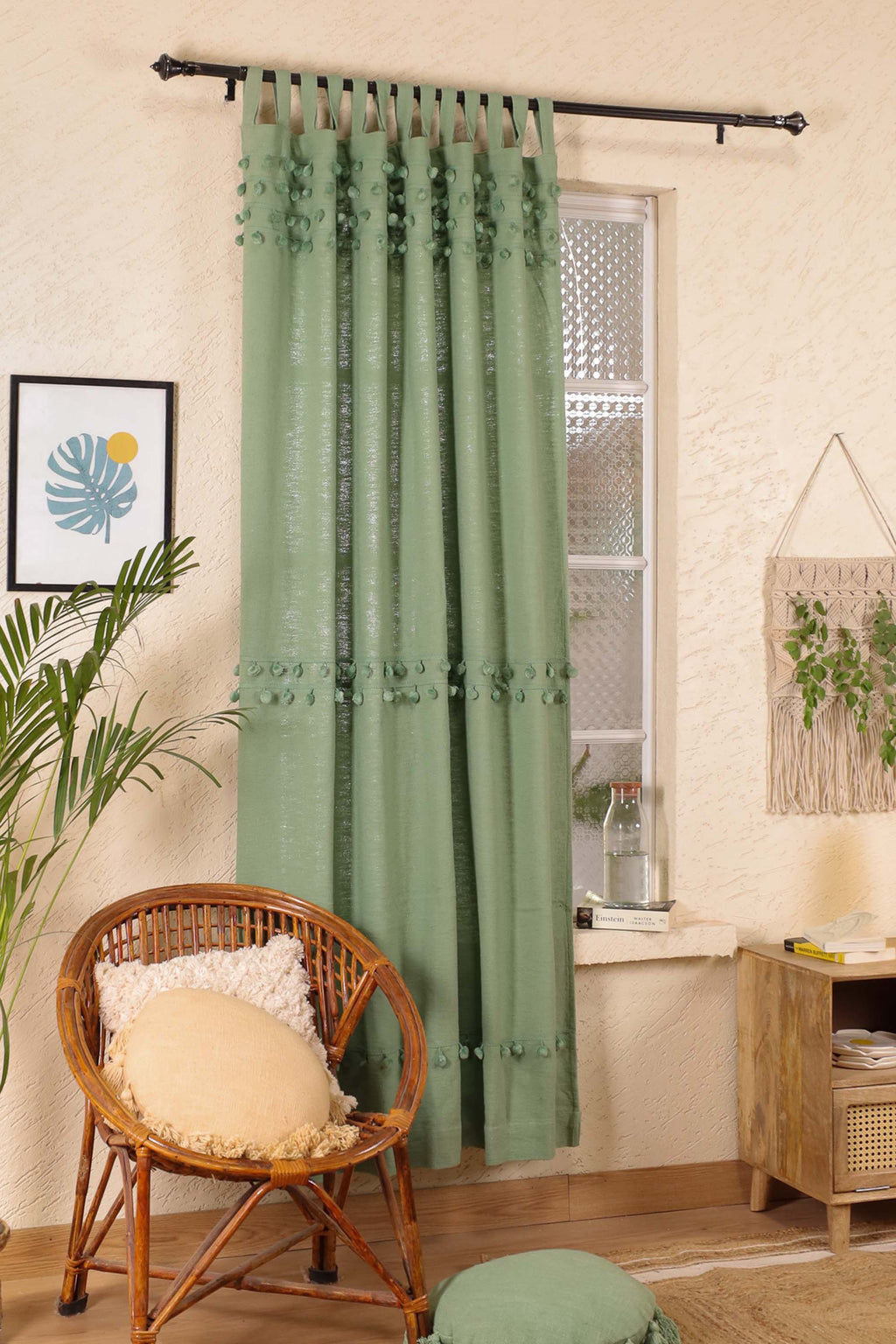 Fiesta Pom Poms Curtain - Set of 2