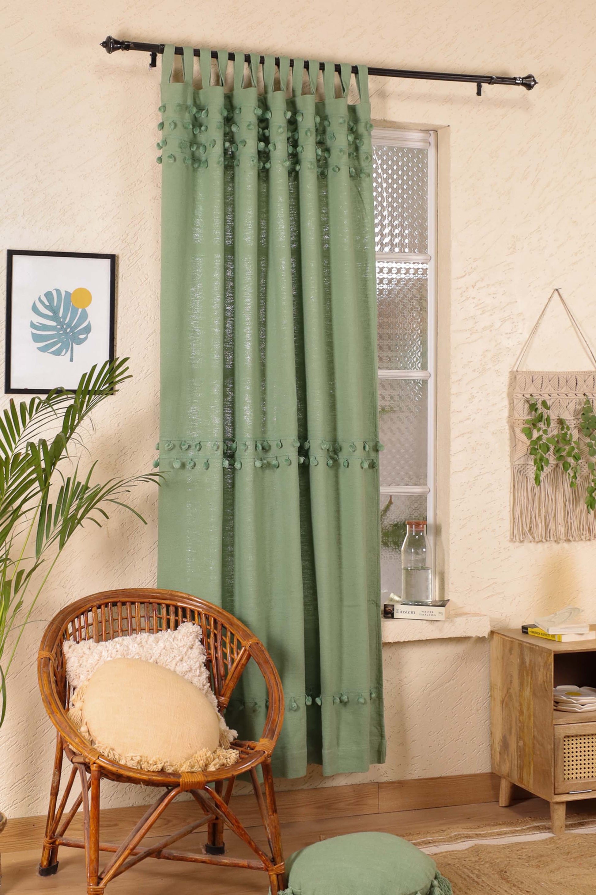 Fiesta Pom Poms Curtain - Set of 2
