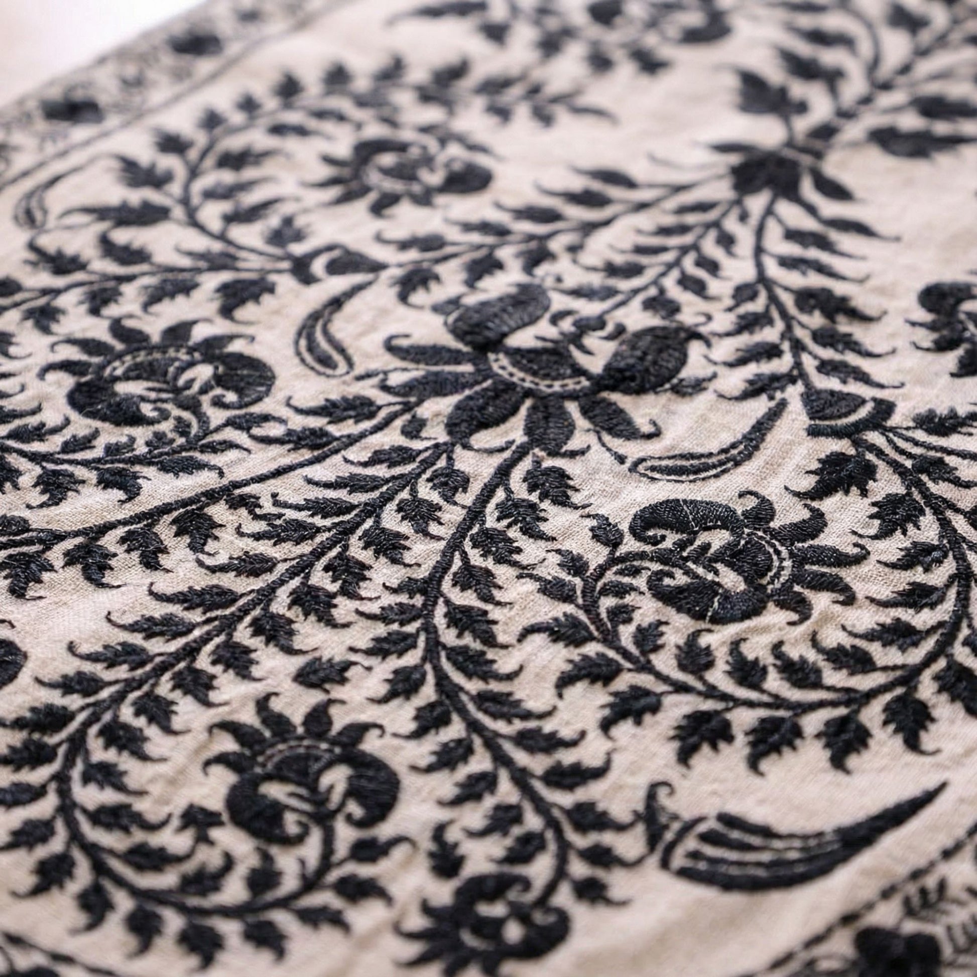 Black Wildflower Table Runner