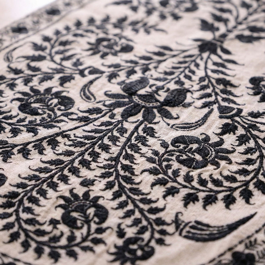 Black Wildflower Table Runner