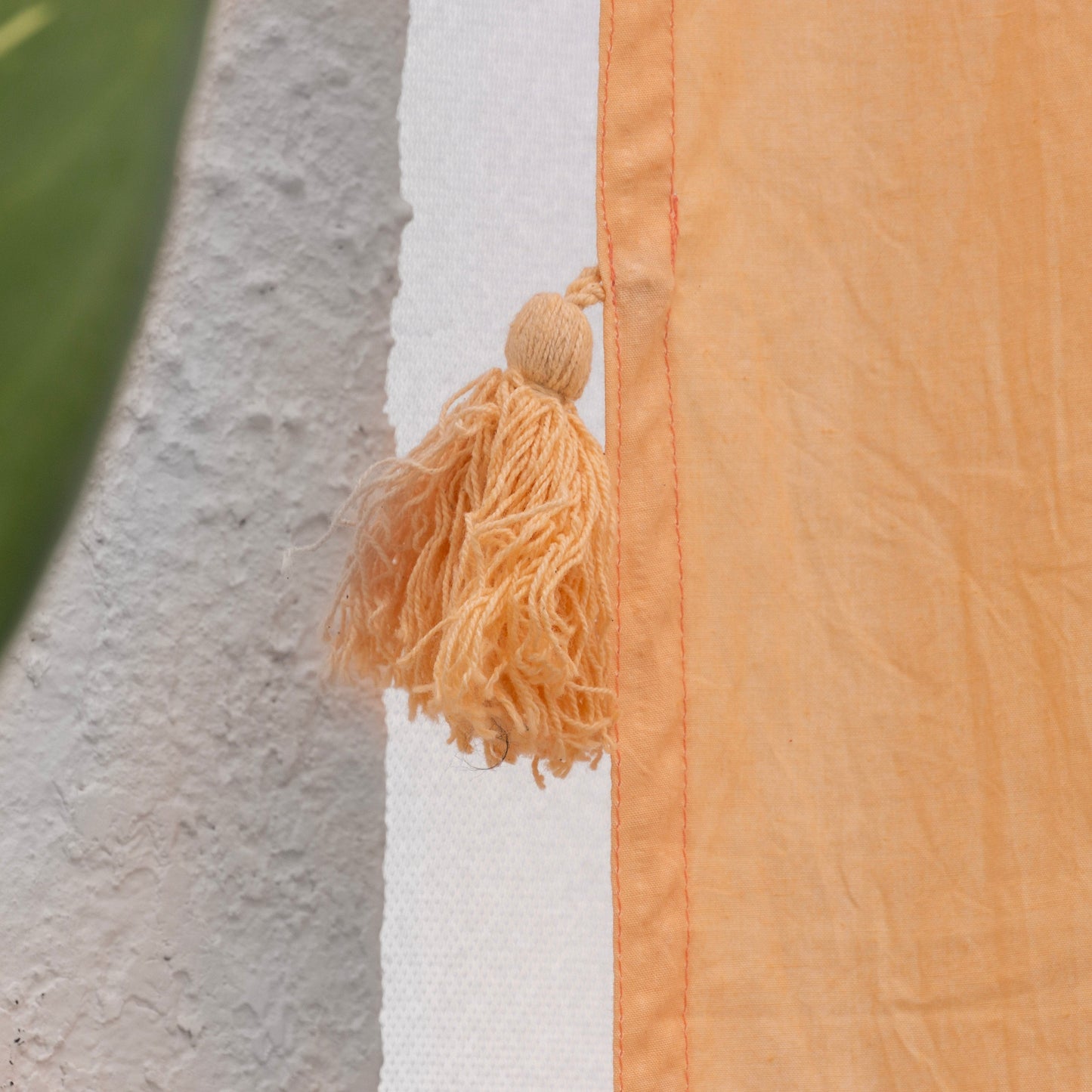 Peach Cotton Tassels Curtain - Set of 2 - I