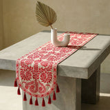 Red Wildflower Table Runner