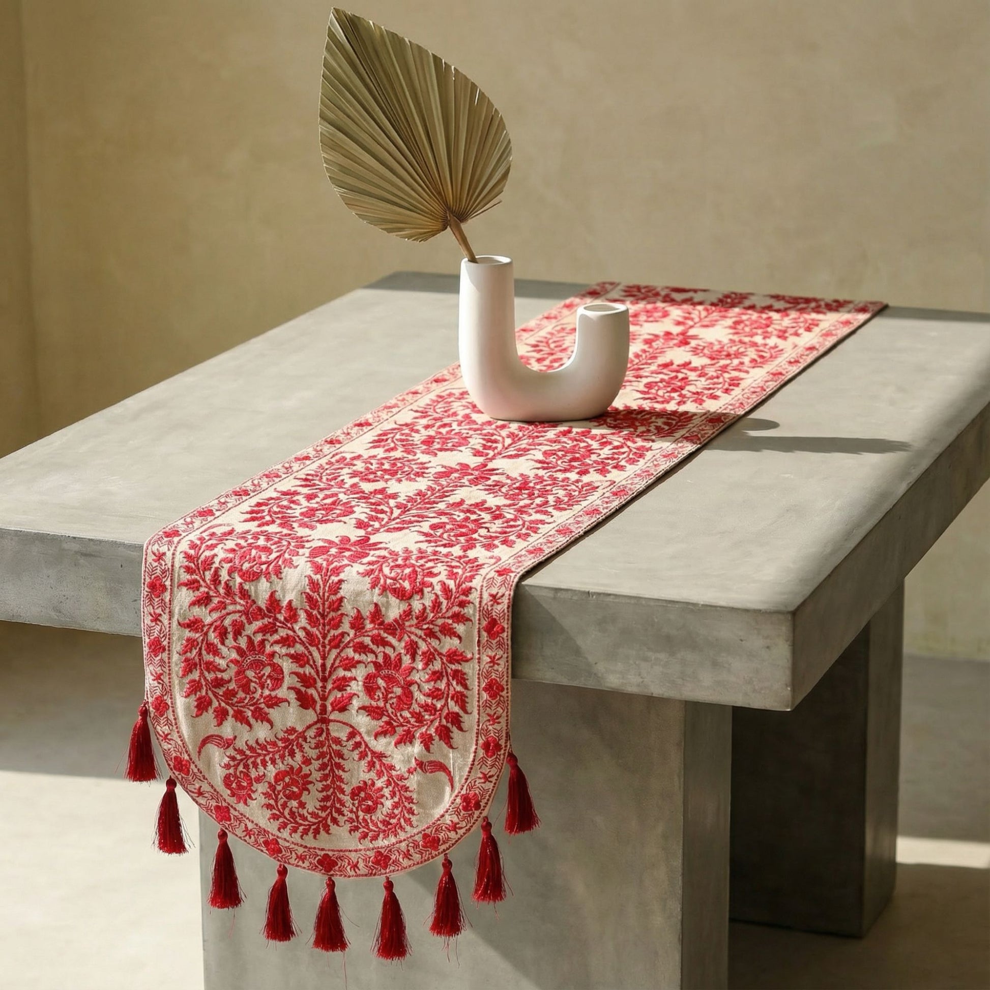 Red Wildflower Table Runner