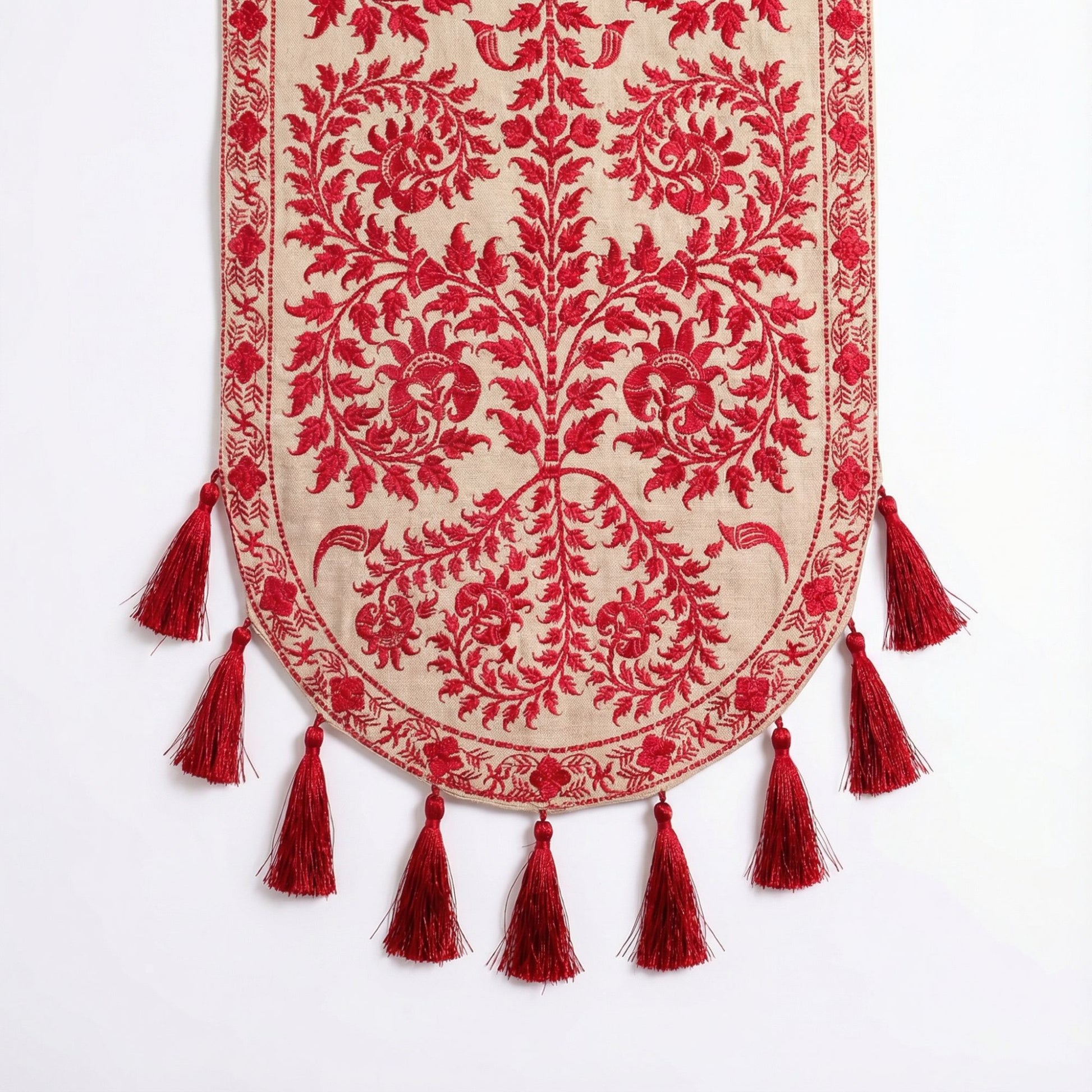 Red Wildflower Table Runner