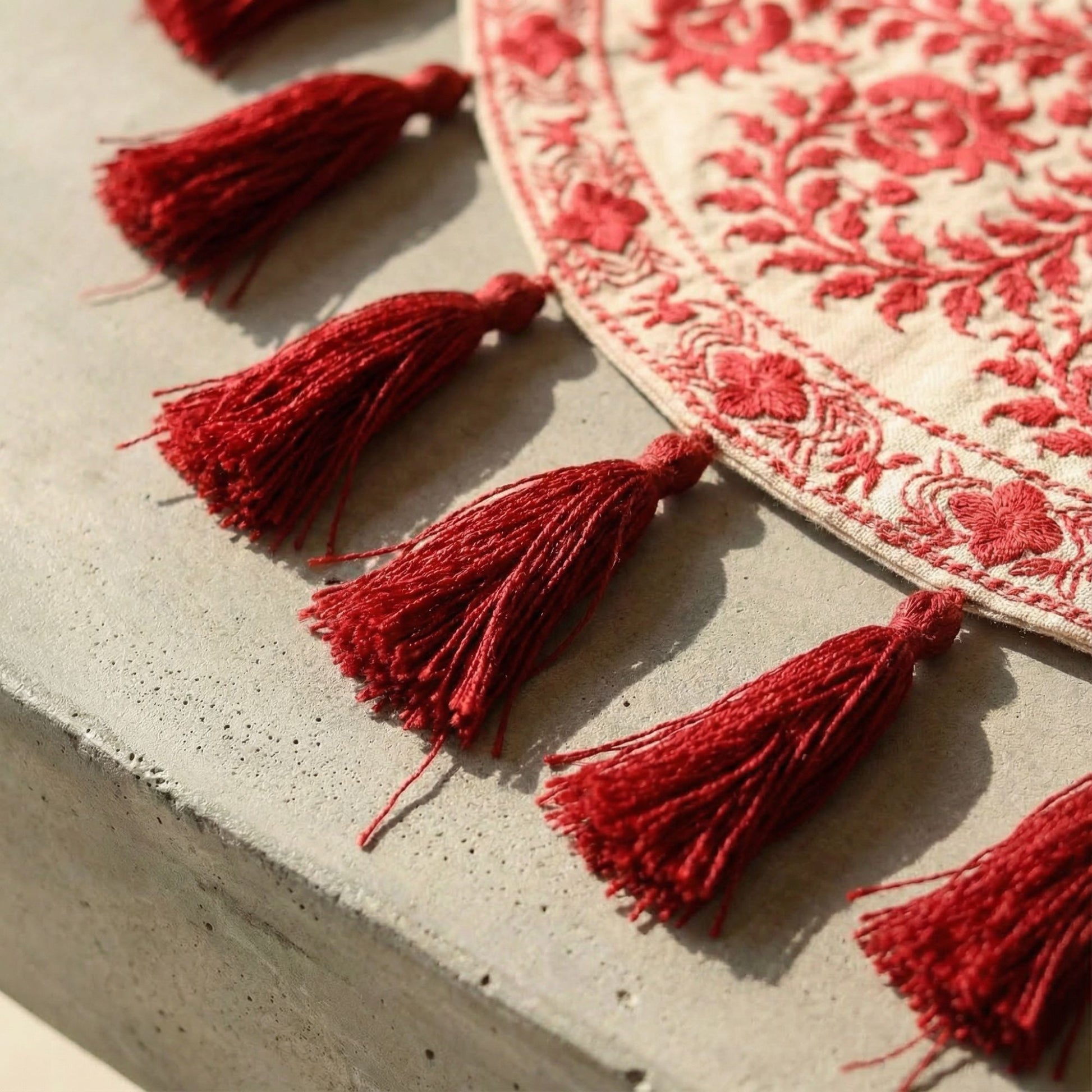 Red Wildflower Table Runner