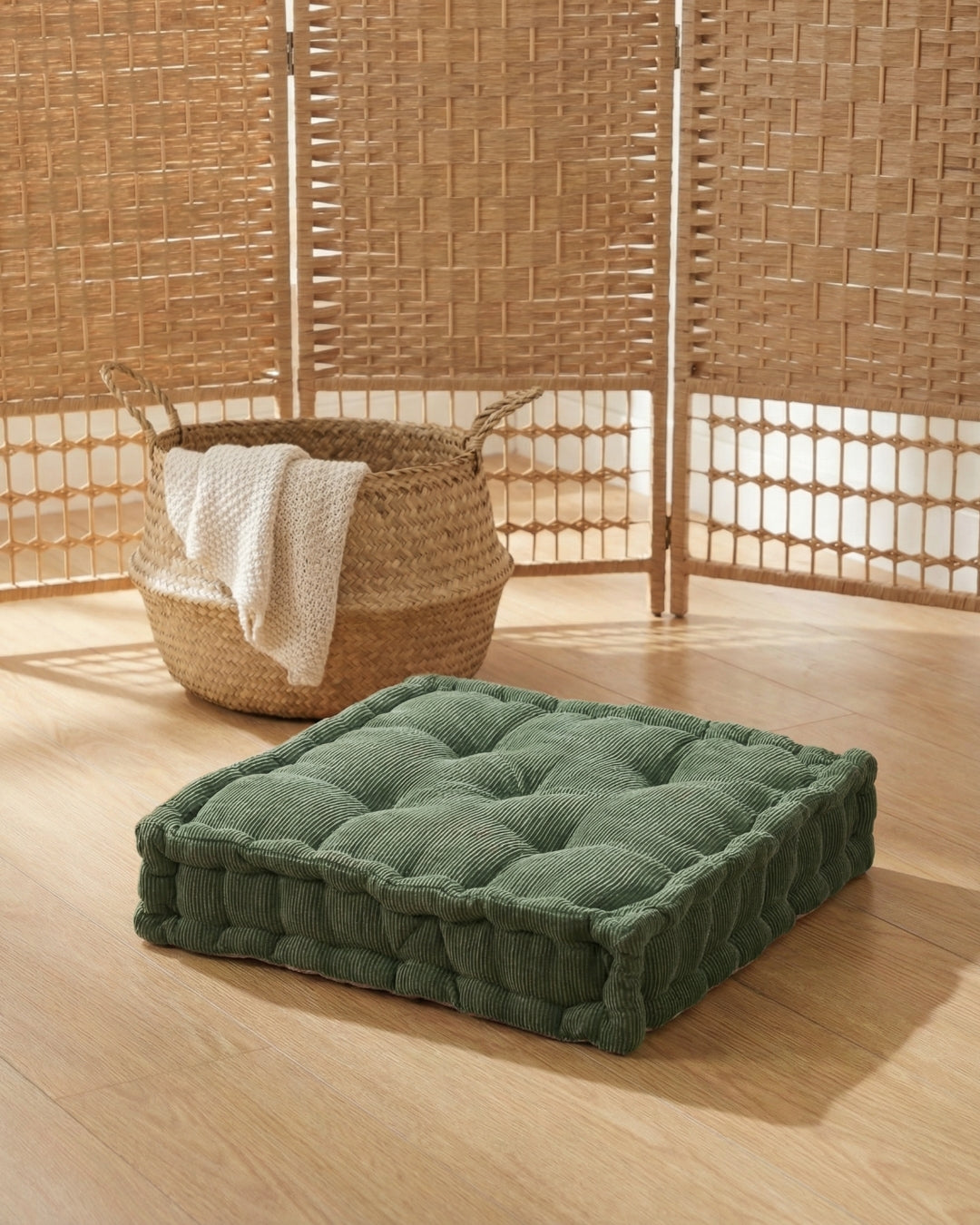 Green Dreamy Corduroy Floor cushion