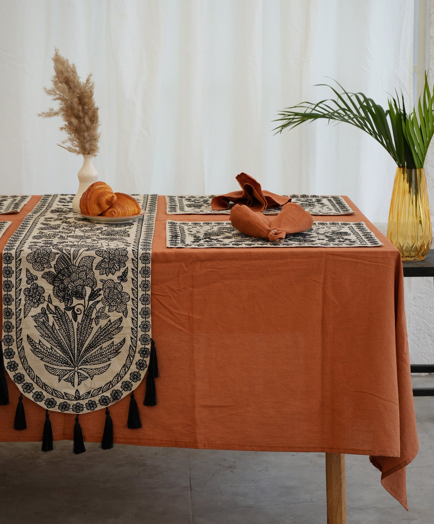 Black Wanderlust Boho Chic Table Placemat