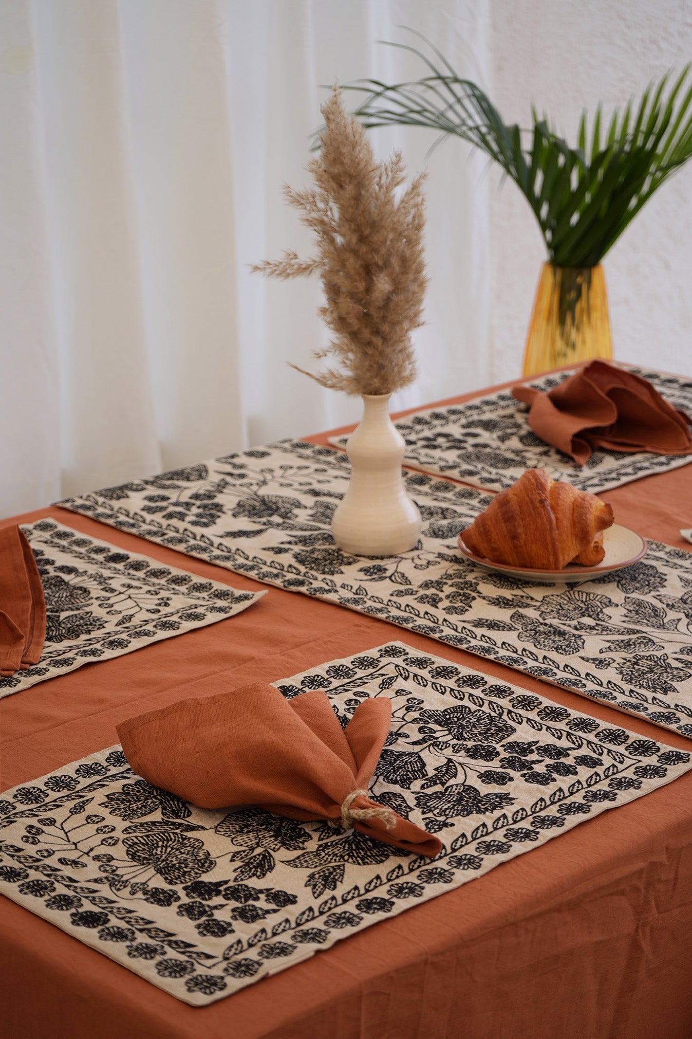 Black Wanderlust Boho Chic Table Placemat