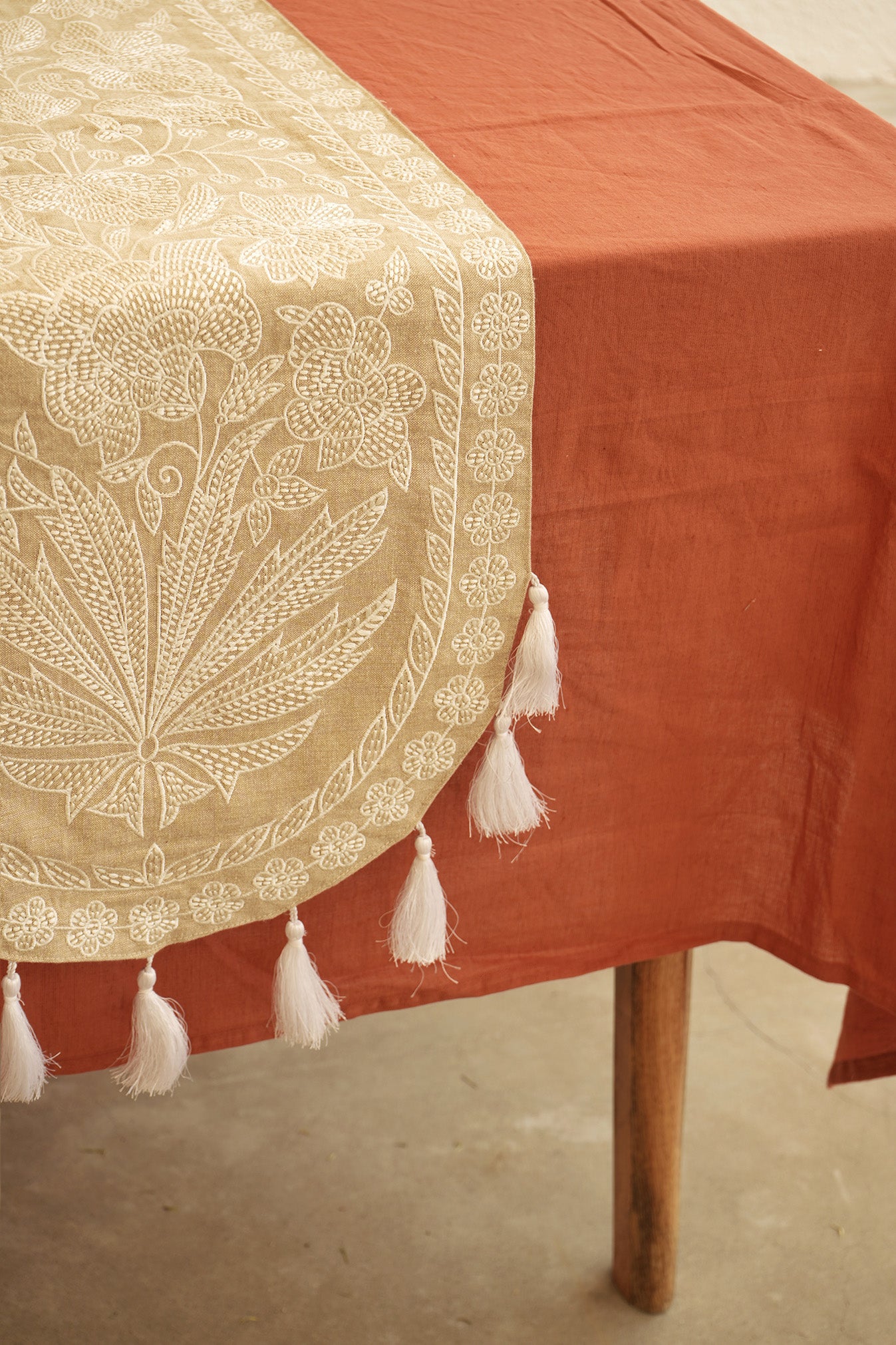 White Wanderlust Boho Chic Table Runner