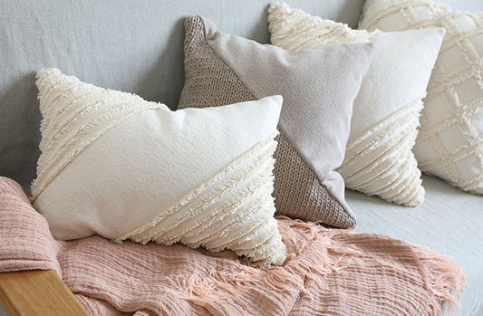 Elegant Fringes Throw Pillow Cover - I