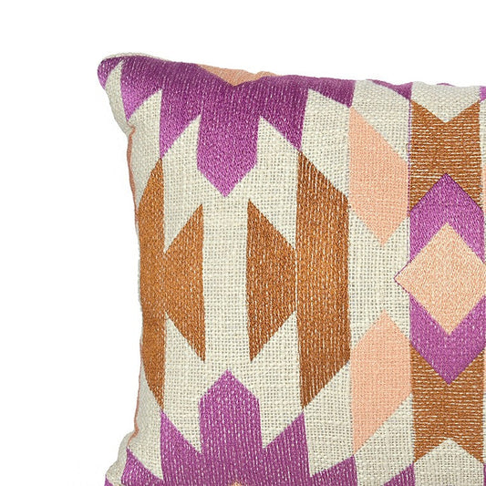 Pink Geometric Grandeur Throw Pillow Cover - I