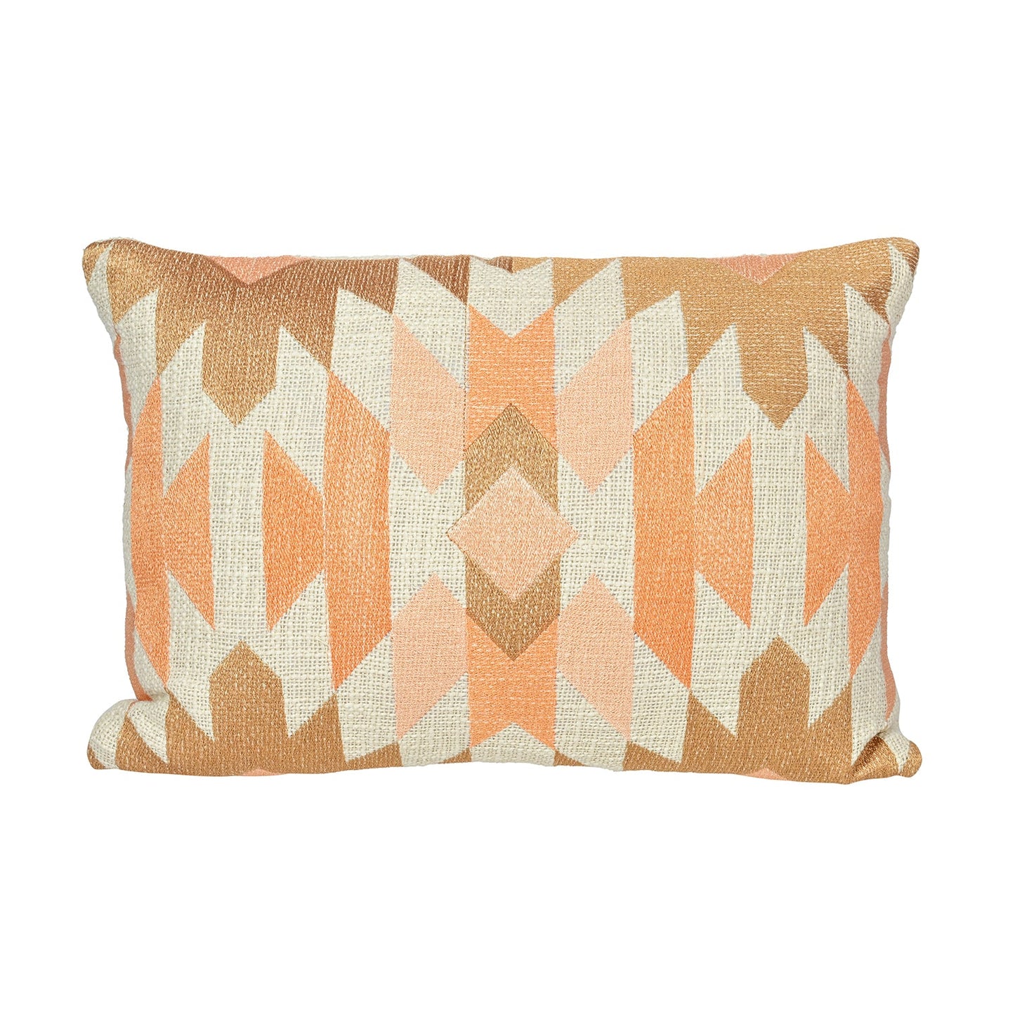 Peach Geometric Grandeur Throw Pillow Cover - I