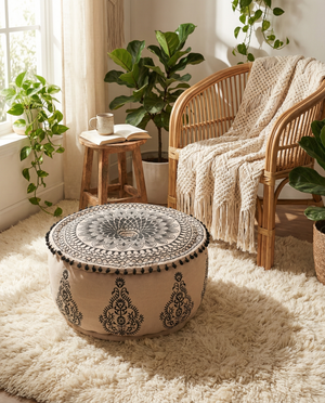 Black Minimal Ottoman pouf