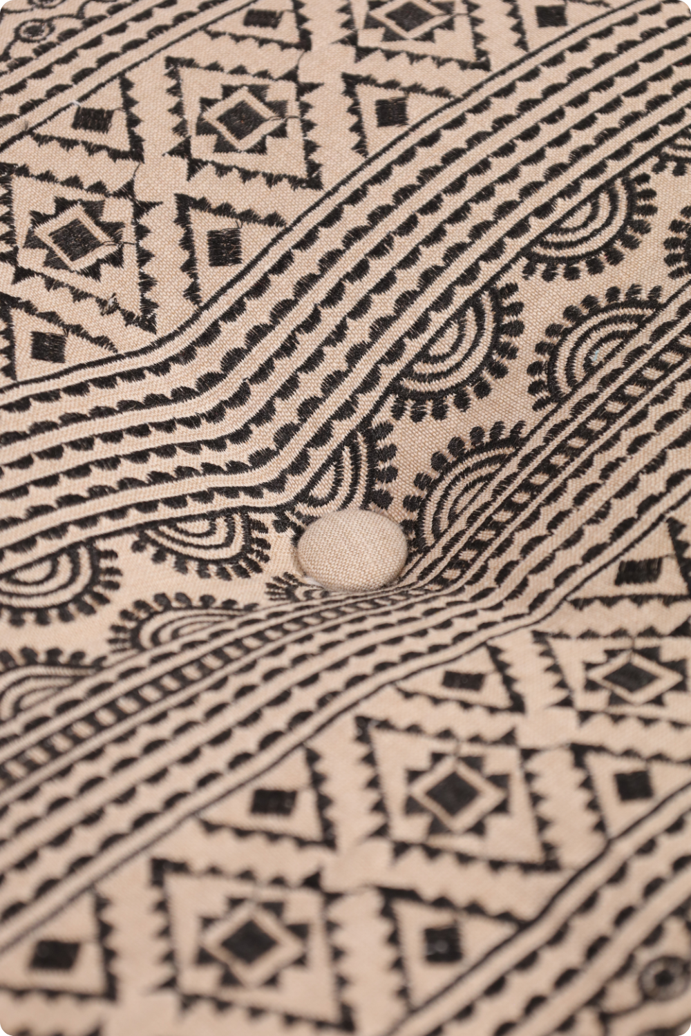 Black Gypsy Geometric Ottoman pouf