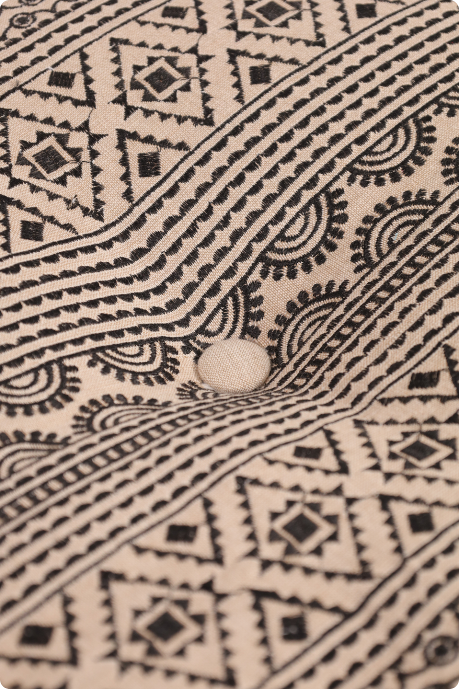 Black Gypsy Geometric Ottoman Pouf